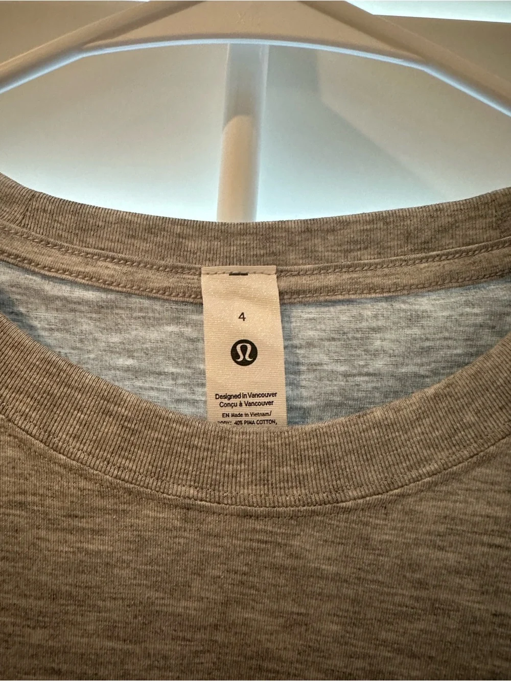 lululemon athletica Light Gray Short Sleeve T-Shirt Mini Dress